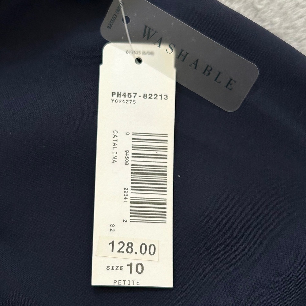 Pendleton Catalina Pants Women 10P Petite Navy Wide Leg Trousers NWT $128 - Picture 6 of 13